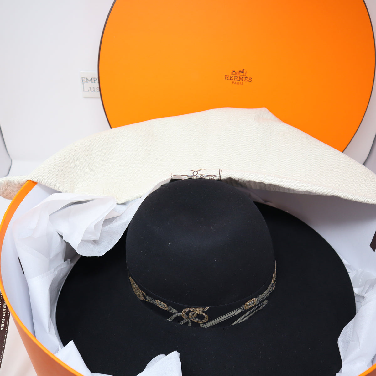 NEW HERMES HAT WOMEN FEMME Francoise chapeau feutre lapin black