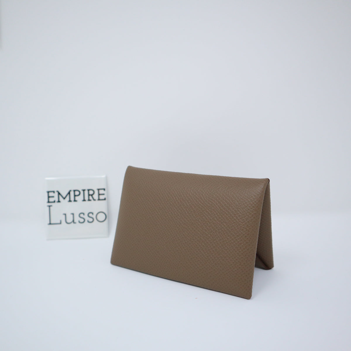 HERMES CALVI CARD HOLDER EPSOM ETOUPE RARE PALLADIUM HARDWARE SILVER –  Empire Lusso