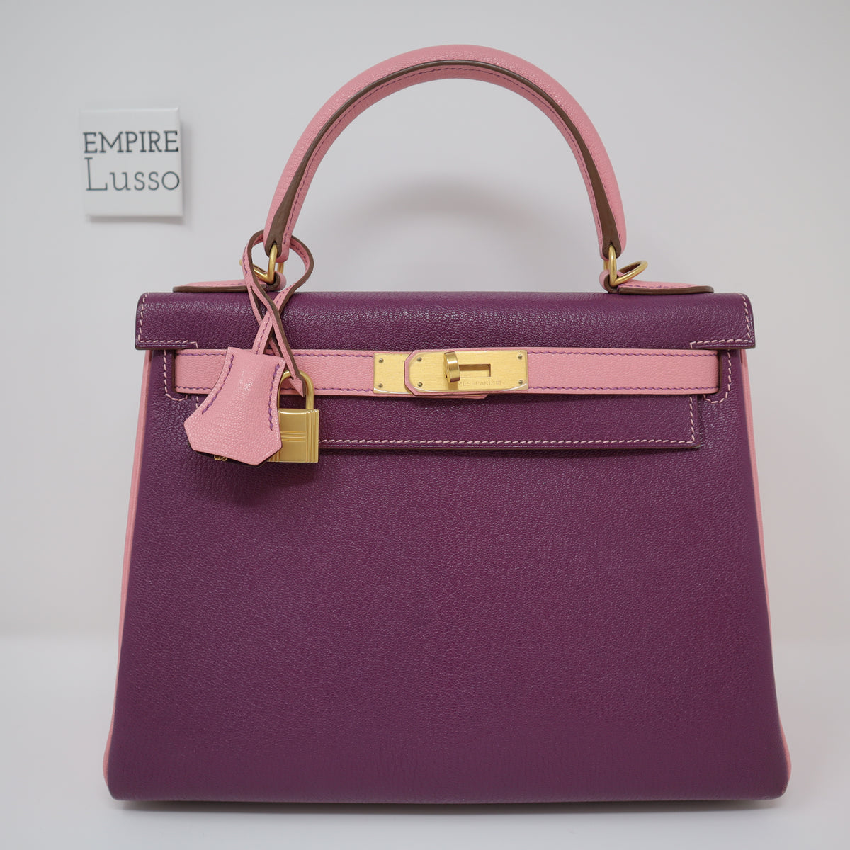 Hermes Paris Anemone Purple Leather Birkin 25 Bag