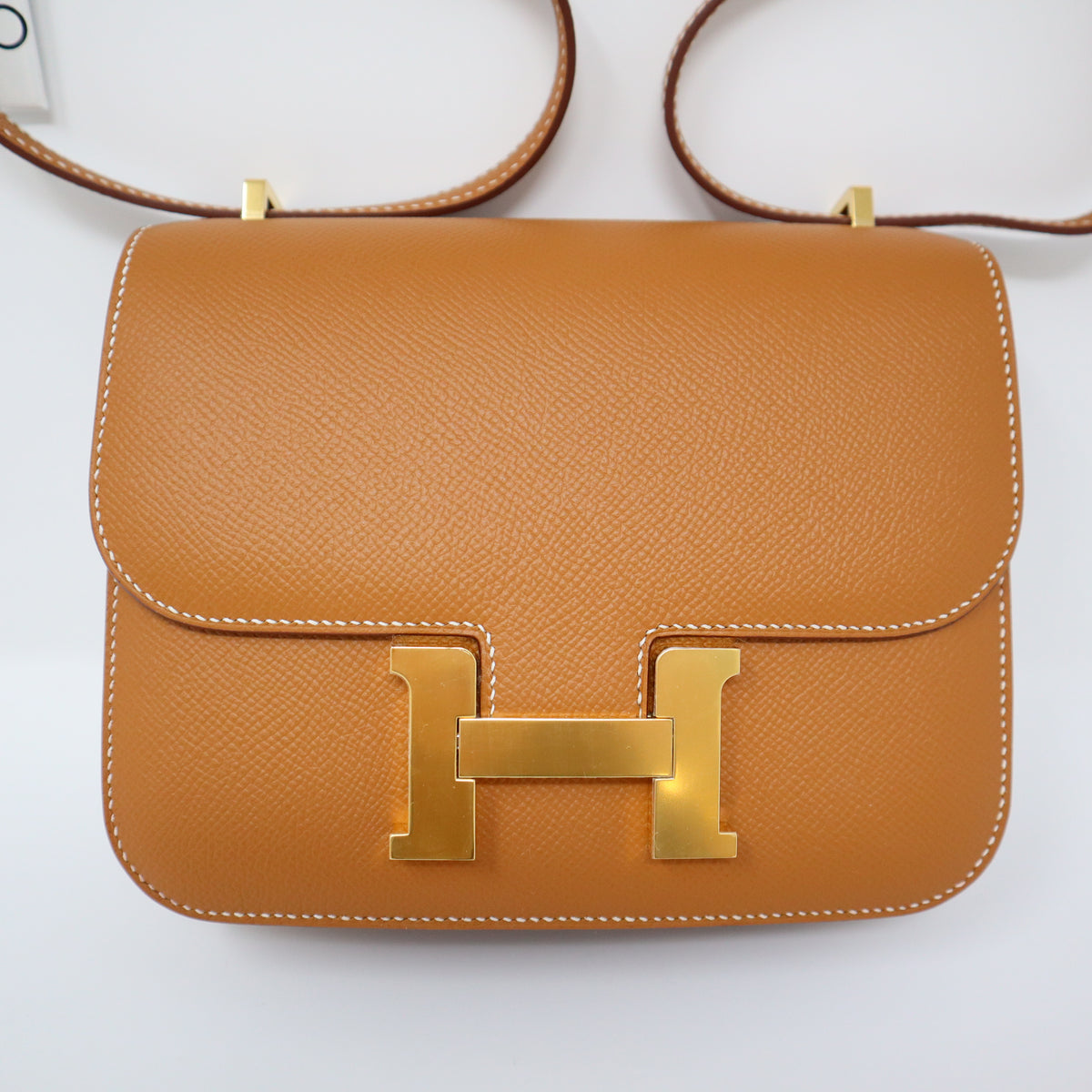 Hermès Constance 18 In Gold Swift Leather With Gold Hardware in White