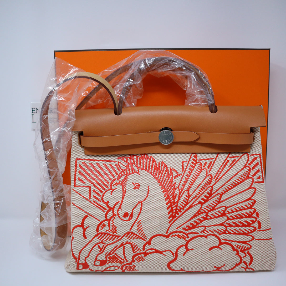 HERMES Vache Hunter Toile Pegase Pop Herbag Zip Retourne 31 PM