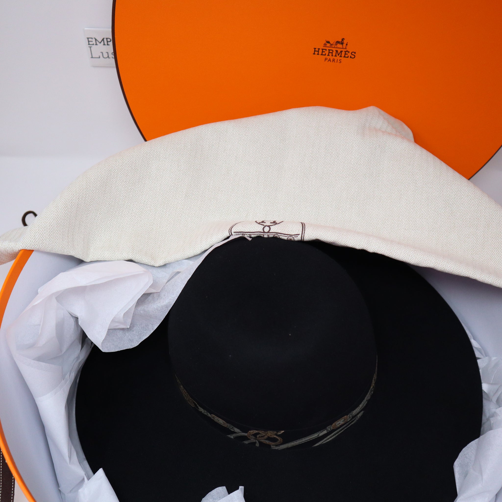 NEW HERMES HAT WOMEN FEMME Francoise chapeau feutre lapin black