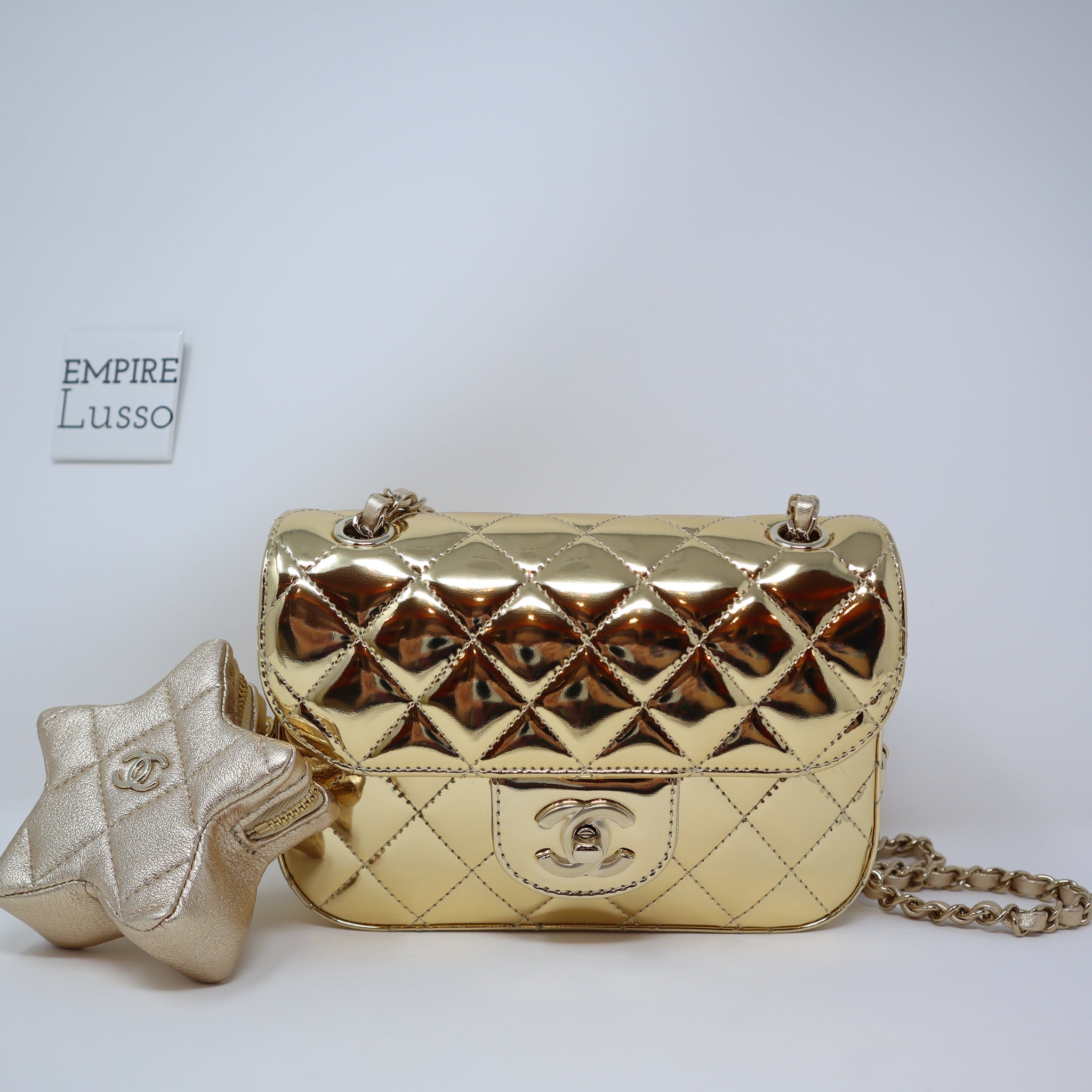 シャネル 24C スター ミニポーチ ゴールド 24C CHANEL ミニフラップバッグ 星のポーチ きらきらゴールド