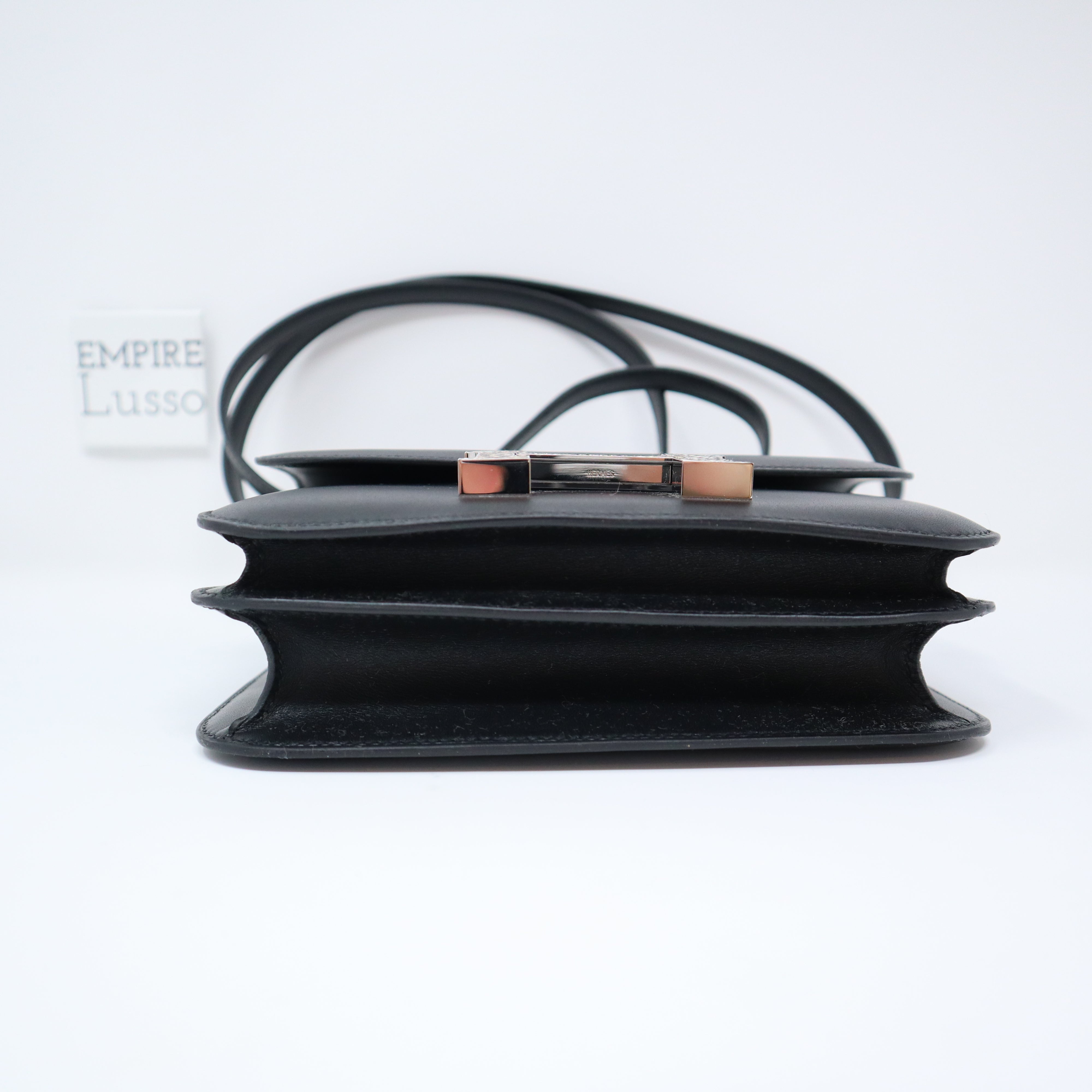 Hermès Black Tadelakt Cadena Lock Bag Palladium Hardware, 2022