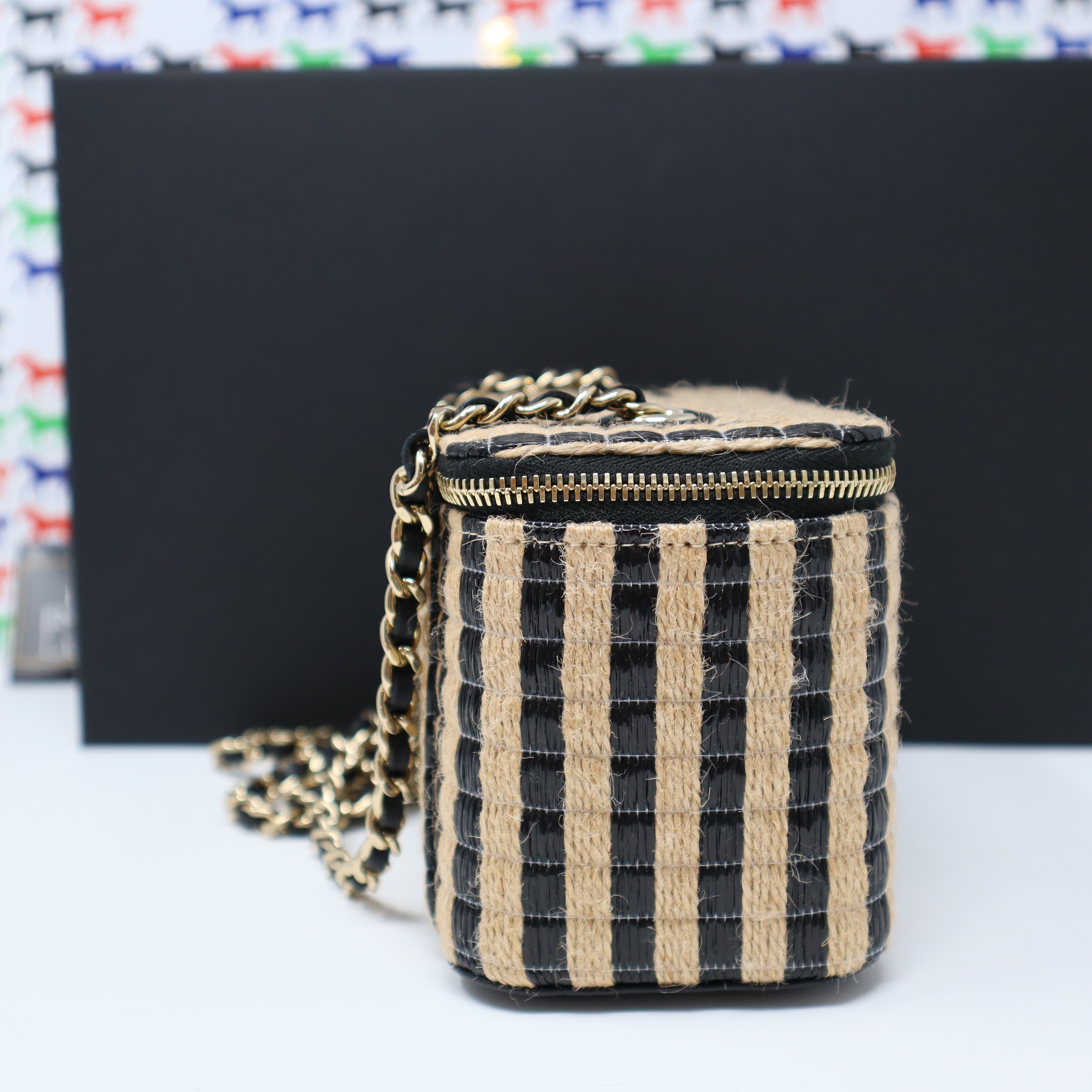 Chanel Mini Raffia Vanity Bag 2020 - Vintage Lux