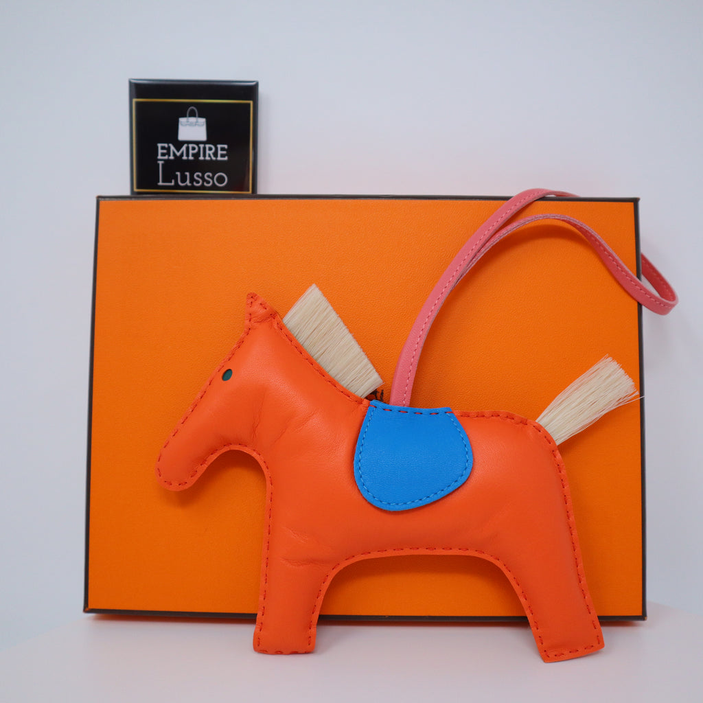 Hermes, Accessories, Hermes Rodeo Horse Bag Charm Mm Poppy Bluezanzibar