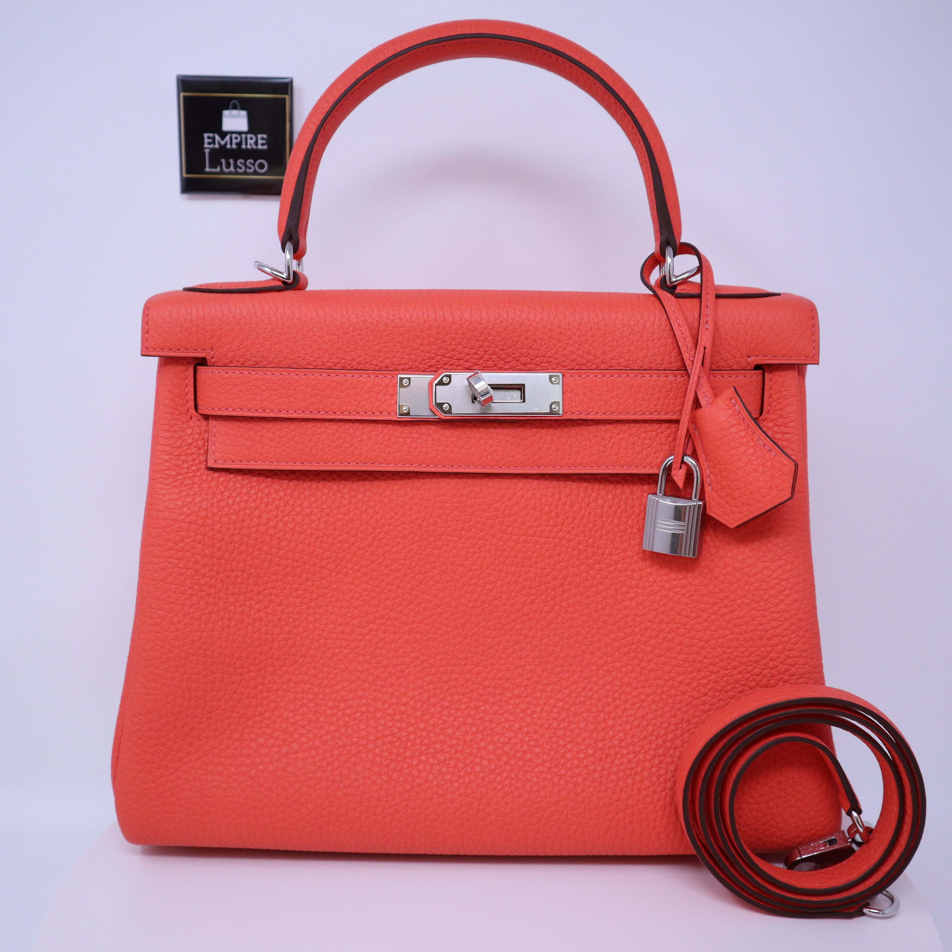Hermès, Epsom Rose Jaipur Kelly with Palladium Hardware