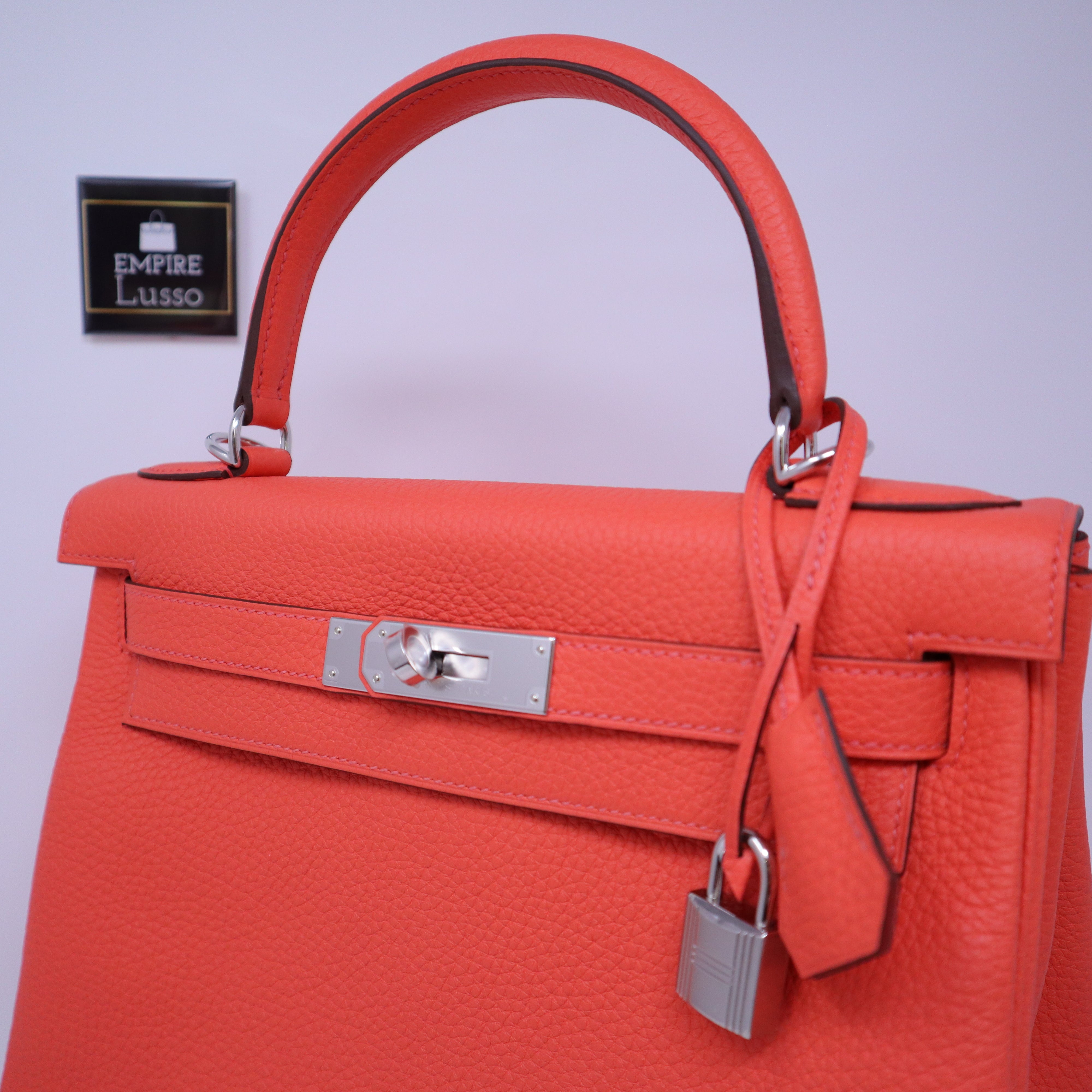 Hermes Kelly Handbag Rose Texas Epsom with Palladium Hardware 28 -  ShopStyle Shoulder Bags