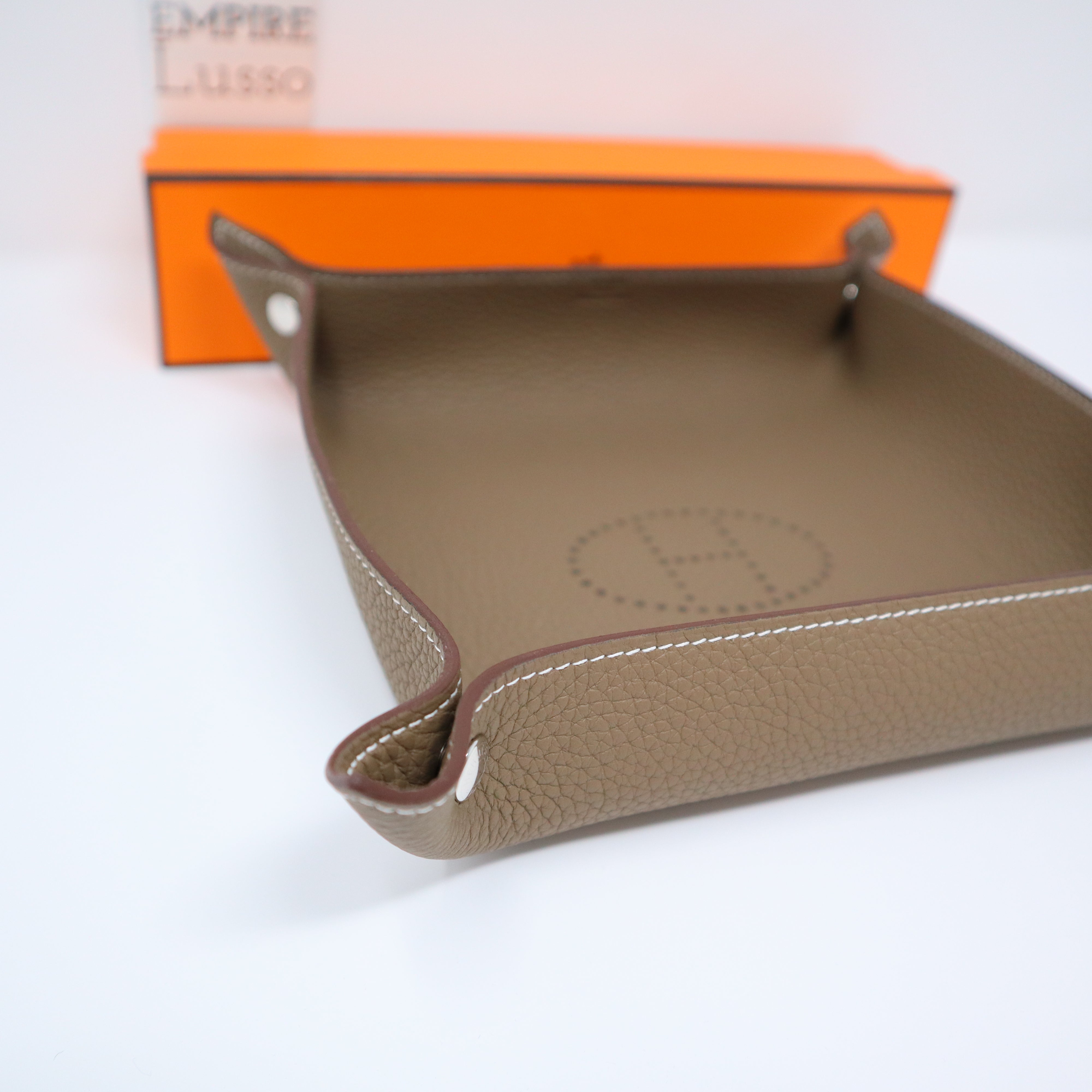 hermes leather tray