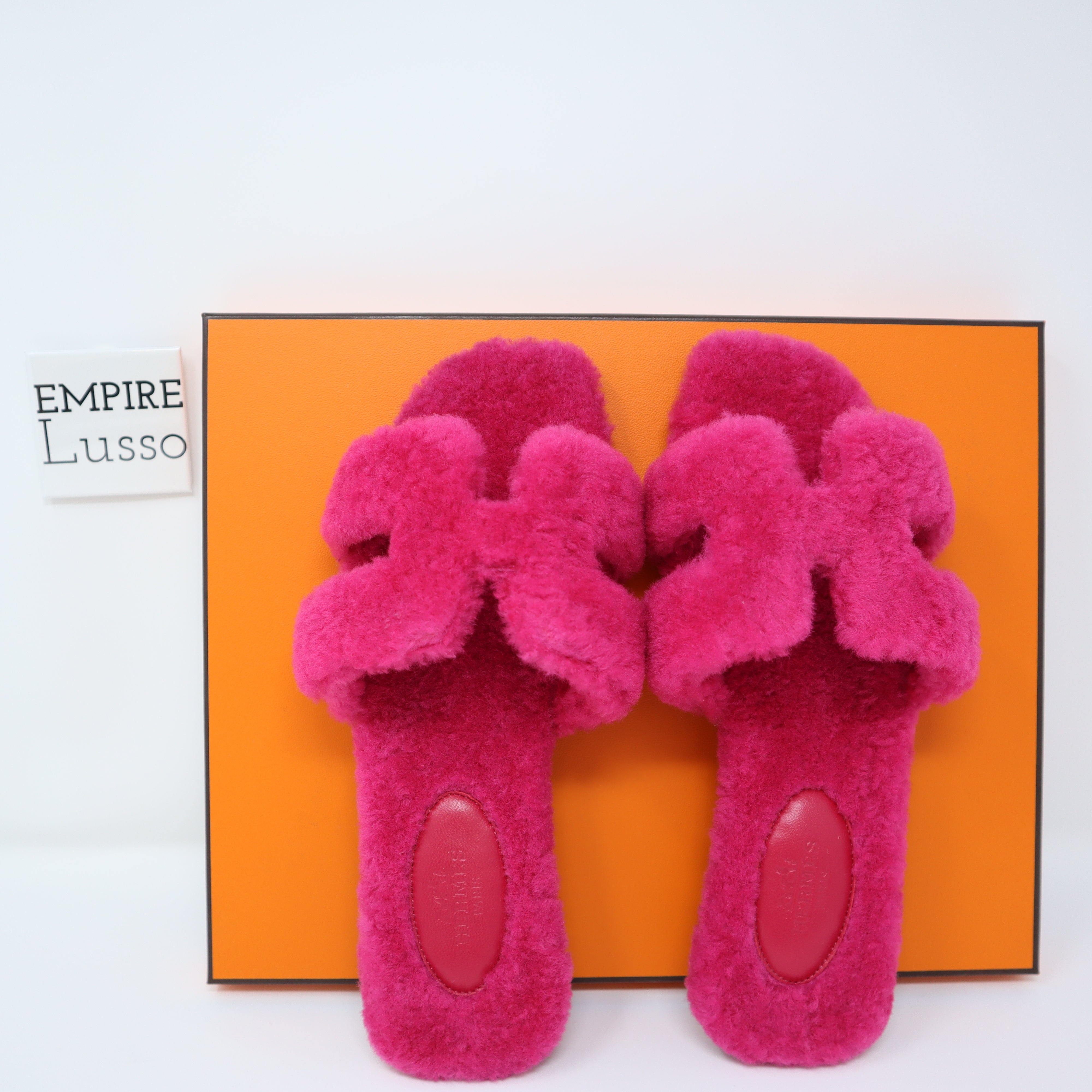 Hermes Oran Fur Sandal 35 NEW HERMES ORAN Teddy FUR BEAR H SANDALS