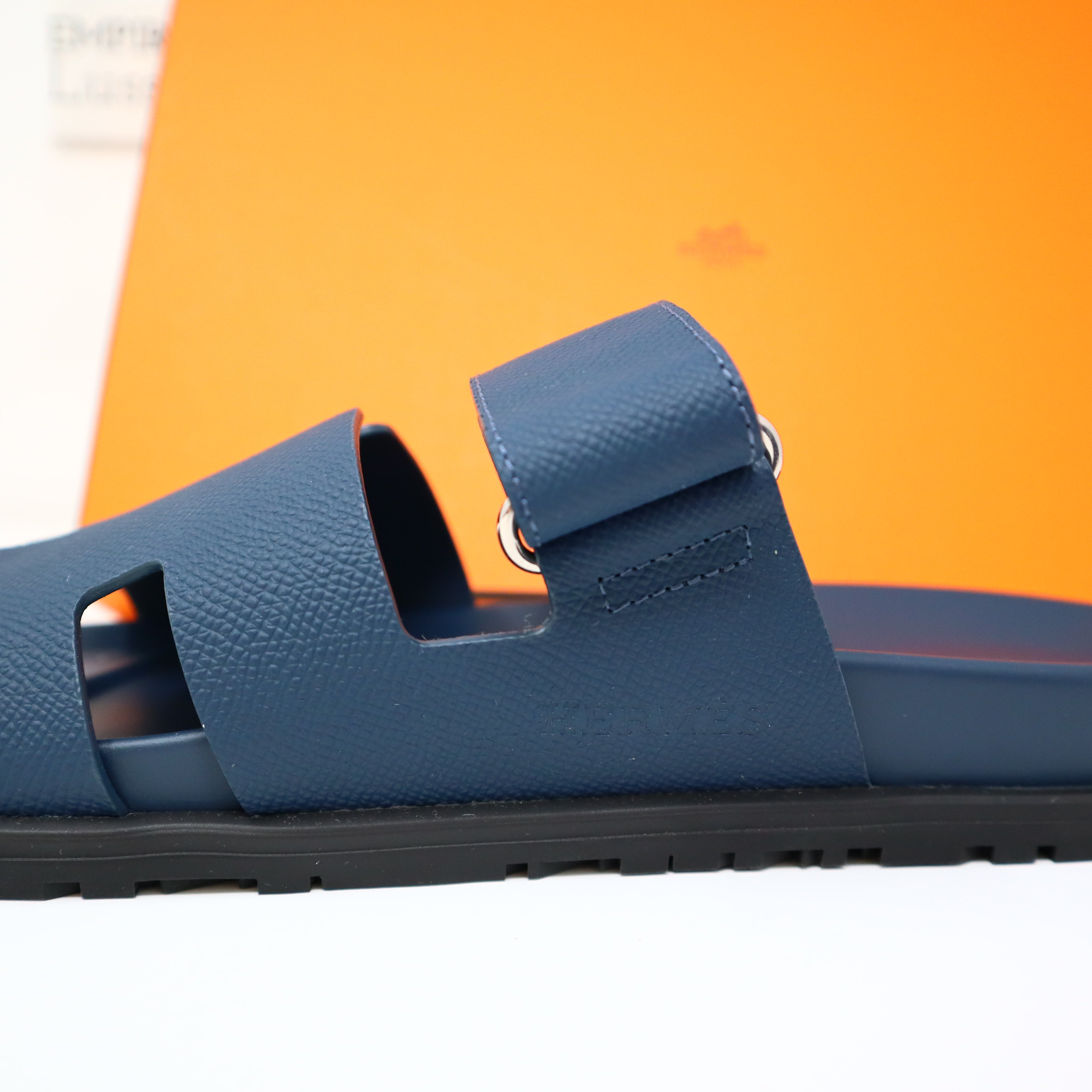 hermes chypre Mens sandals brand new size 41 in blue canard colour