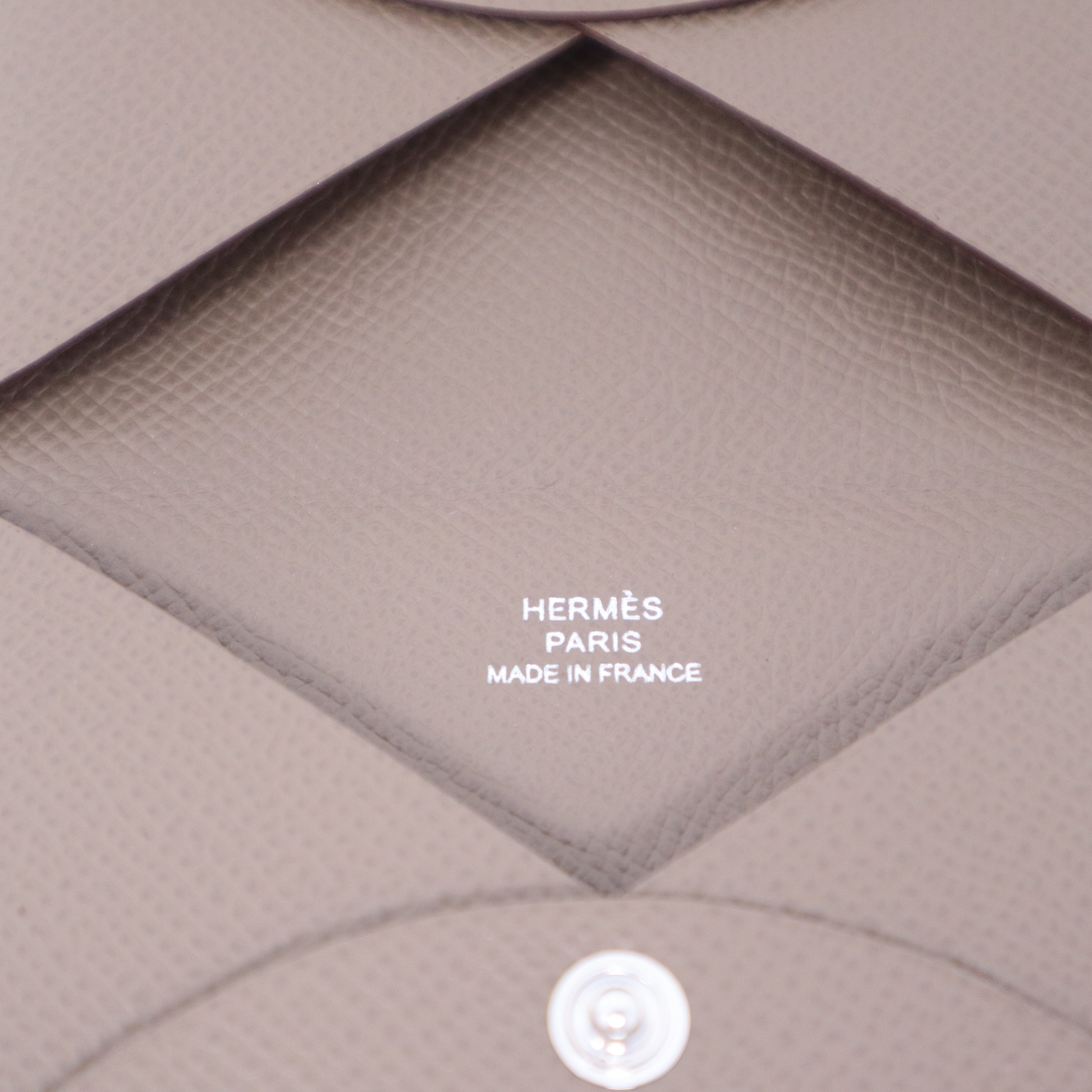 Hermes Calvi Card Holder Epsom Leather Gold Hardware In White