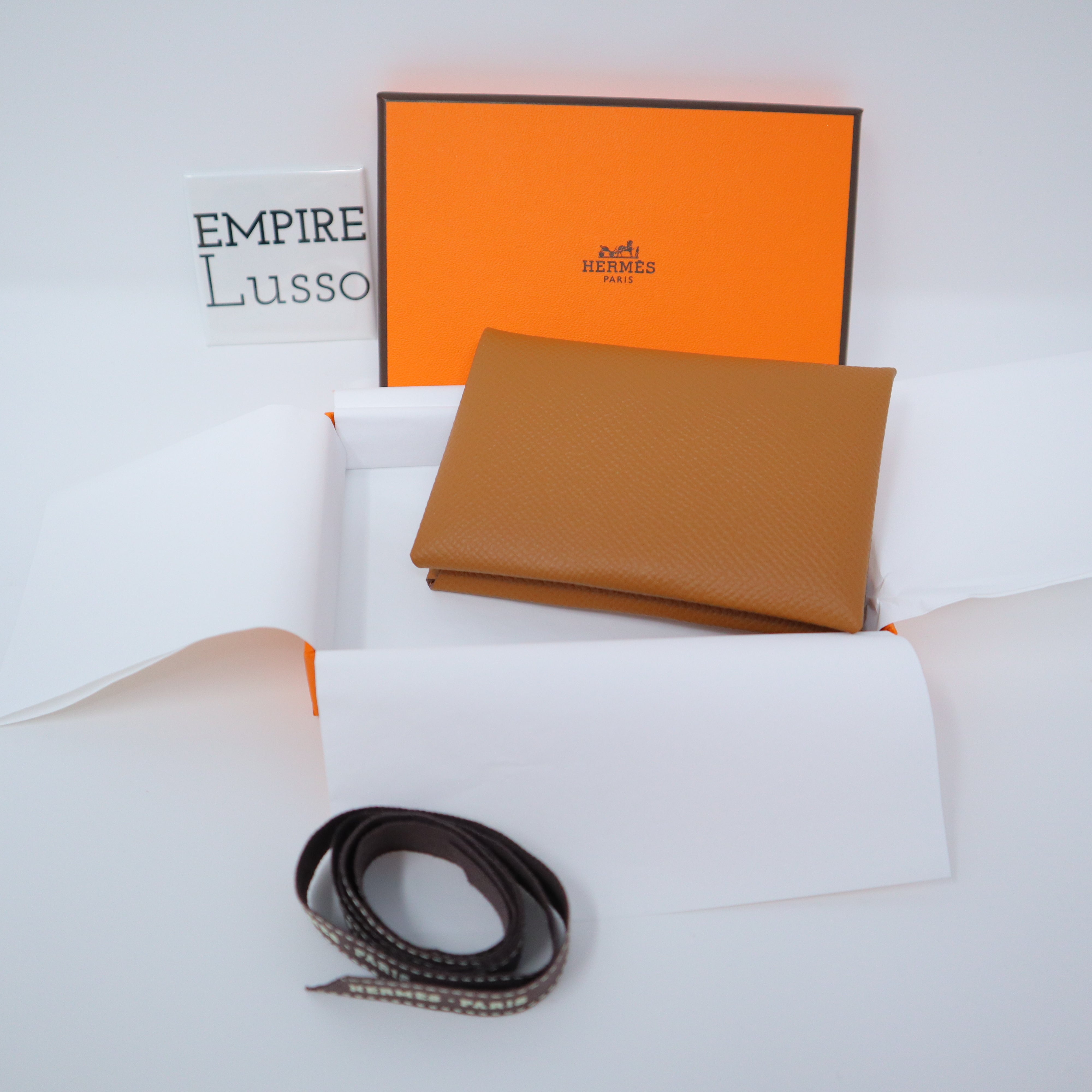 Hermes Calvi Card Holder Gold Epsom Palladium Hardware – Madison