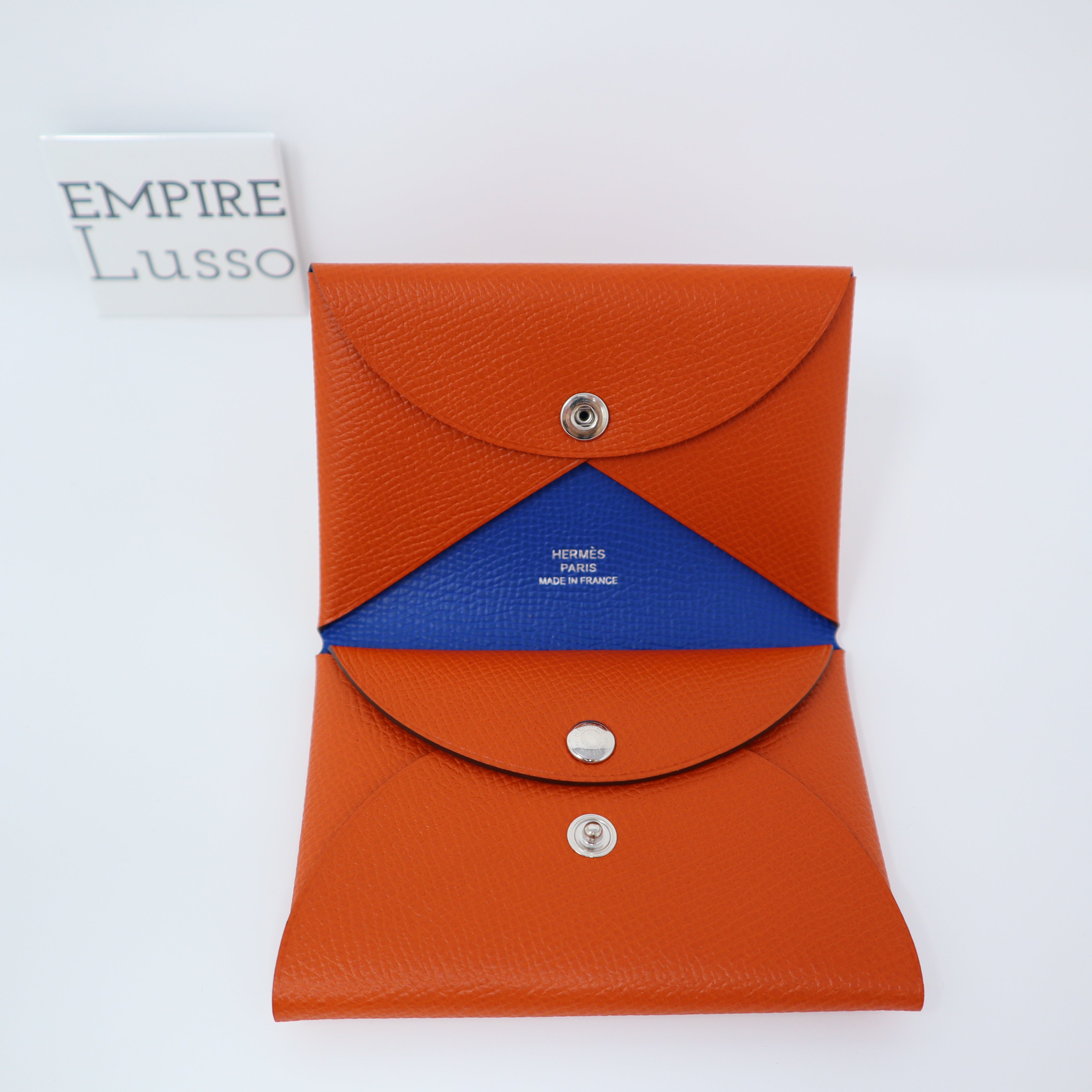 Hermes Calvi Card Holder Nata Verso Epsom Palladium Hardware – Madison  Avenue Couture