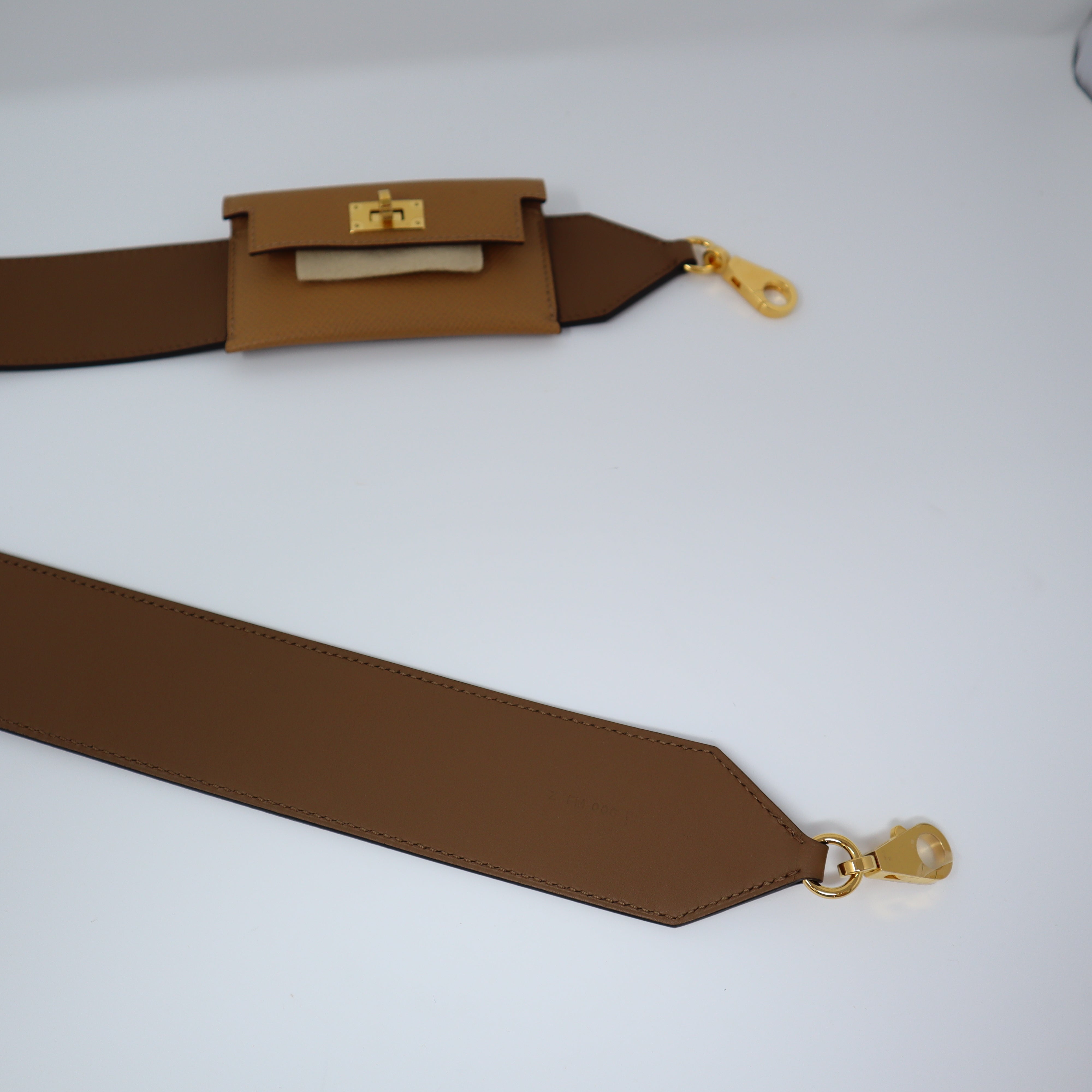 Hermes Kelly Pocket Bag Strap Nata/Sesame Epsom/Swift, Gold