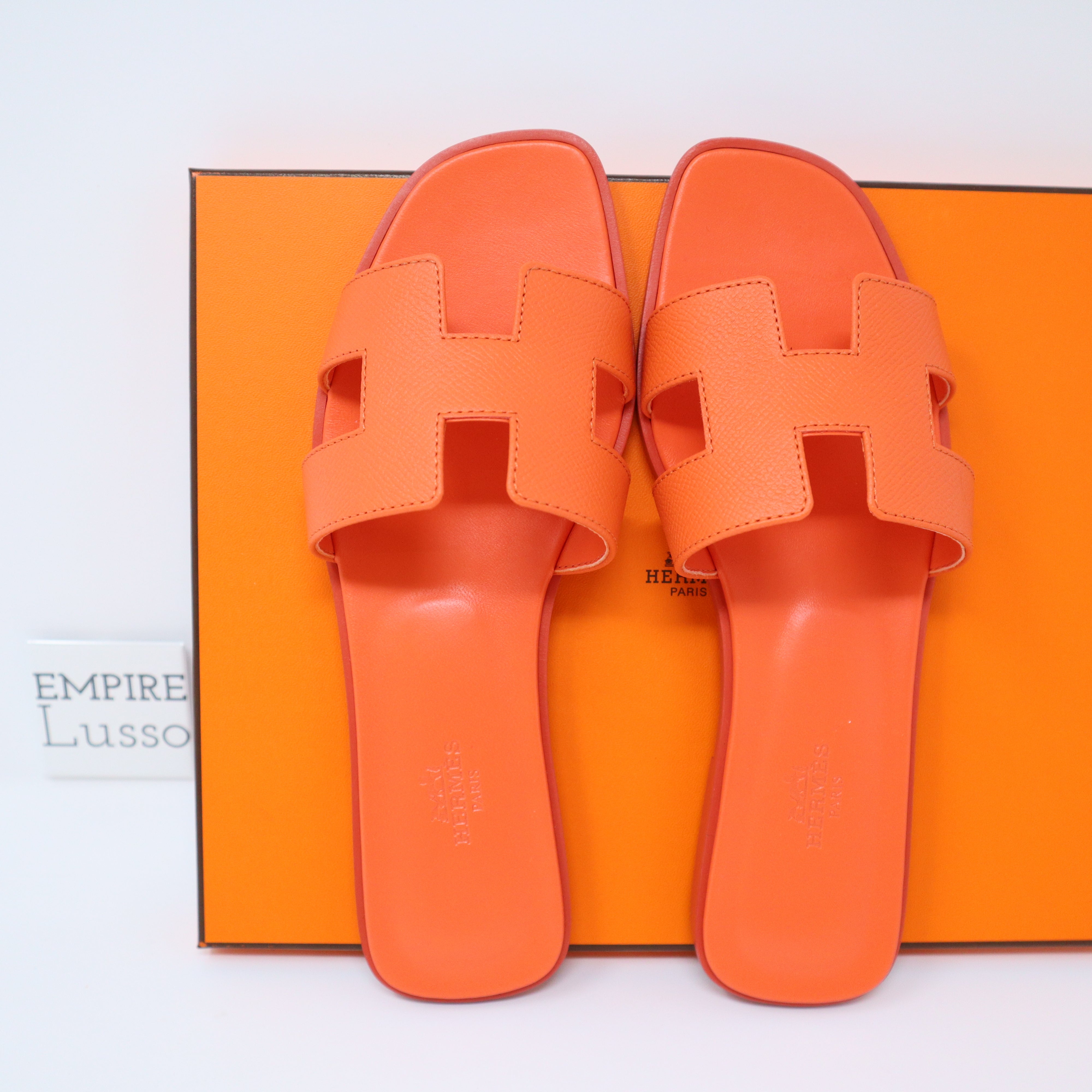 Orange h sandals Clearance