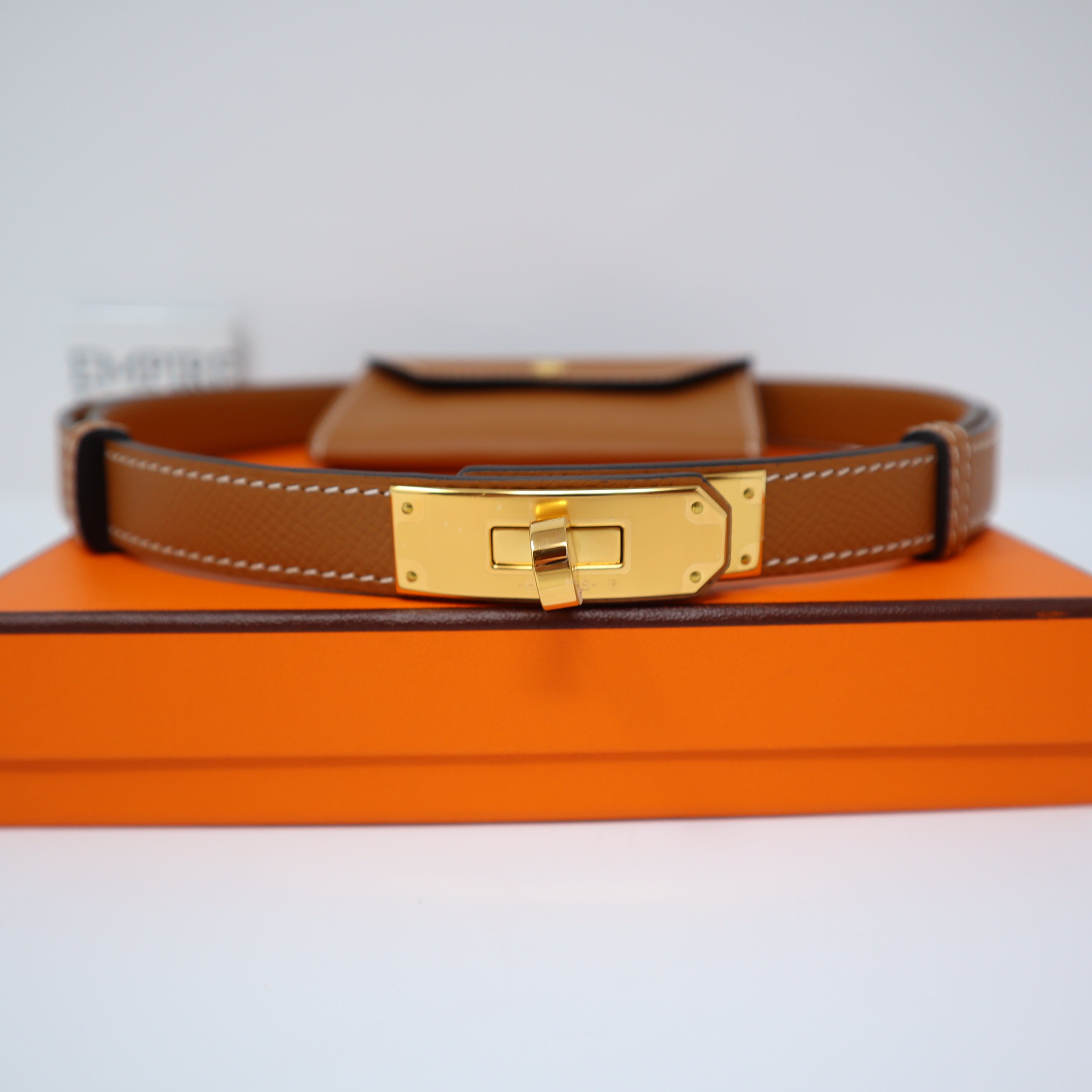 Kelly pocket leather belt Hermès Red size M International in Leather -  25371706