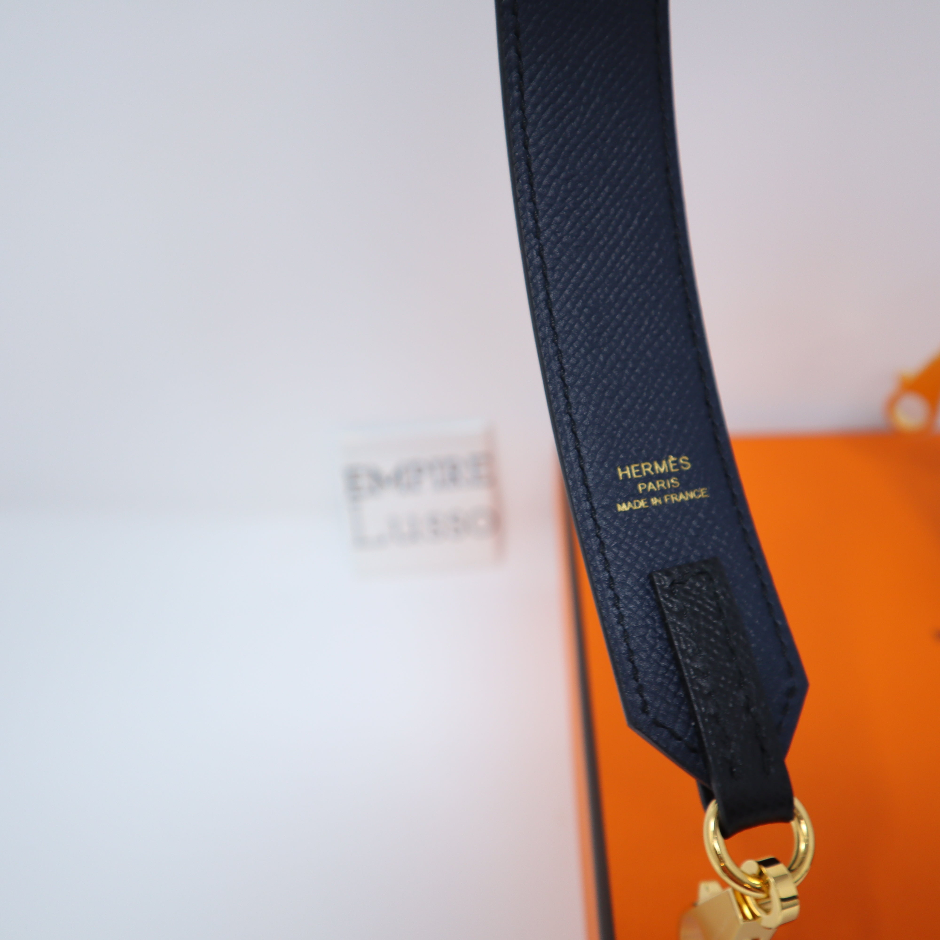 Hermes Kelly Bag Shoulder Strap Epsom 30mm Tressage Au Galop Bleu Indi –  Empire Lusso