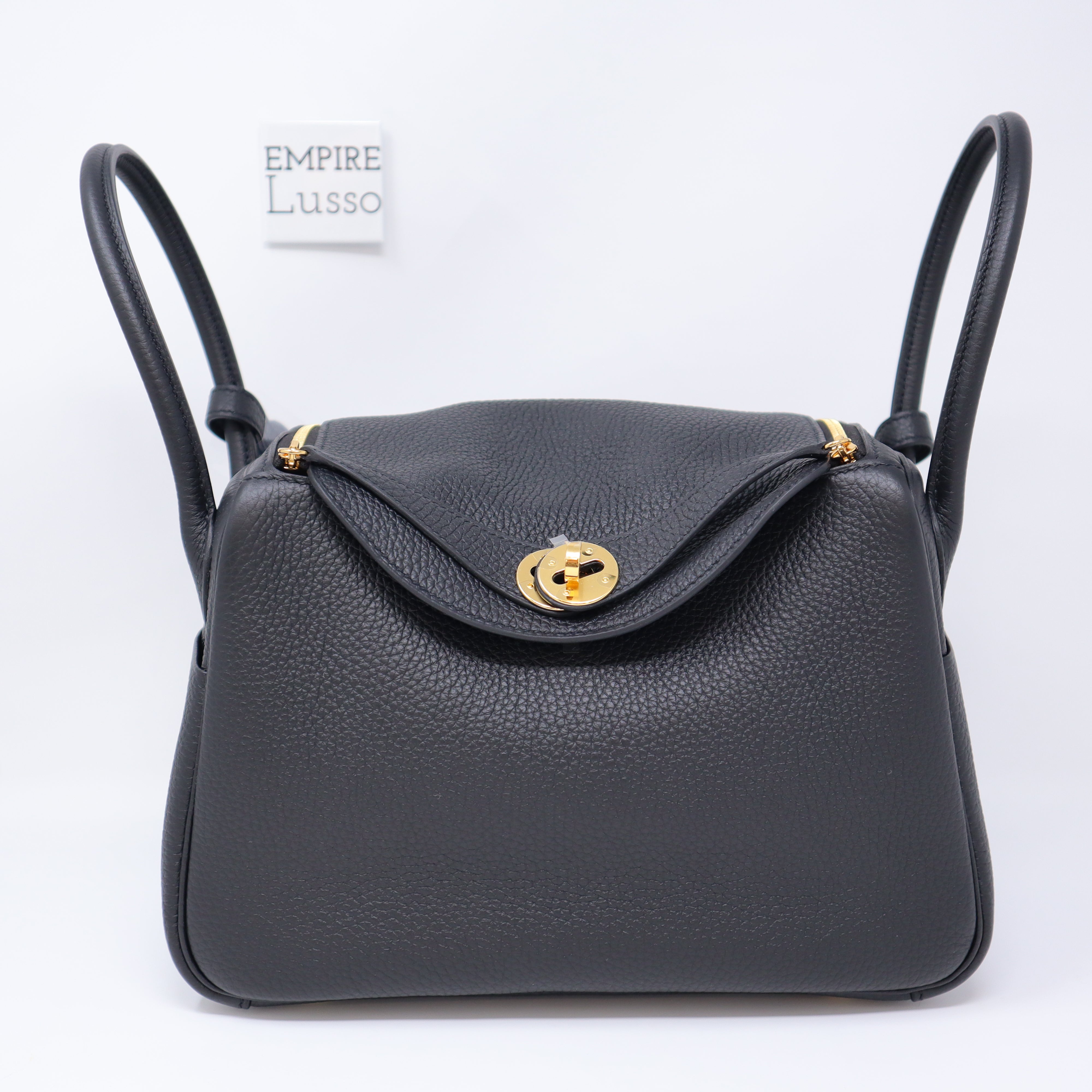 NEW HERMES LINDY 26 BLACK CLEMENCE LEATHER GOLD HARDWARE GHW HOT – Empire  Lusso