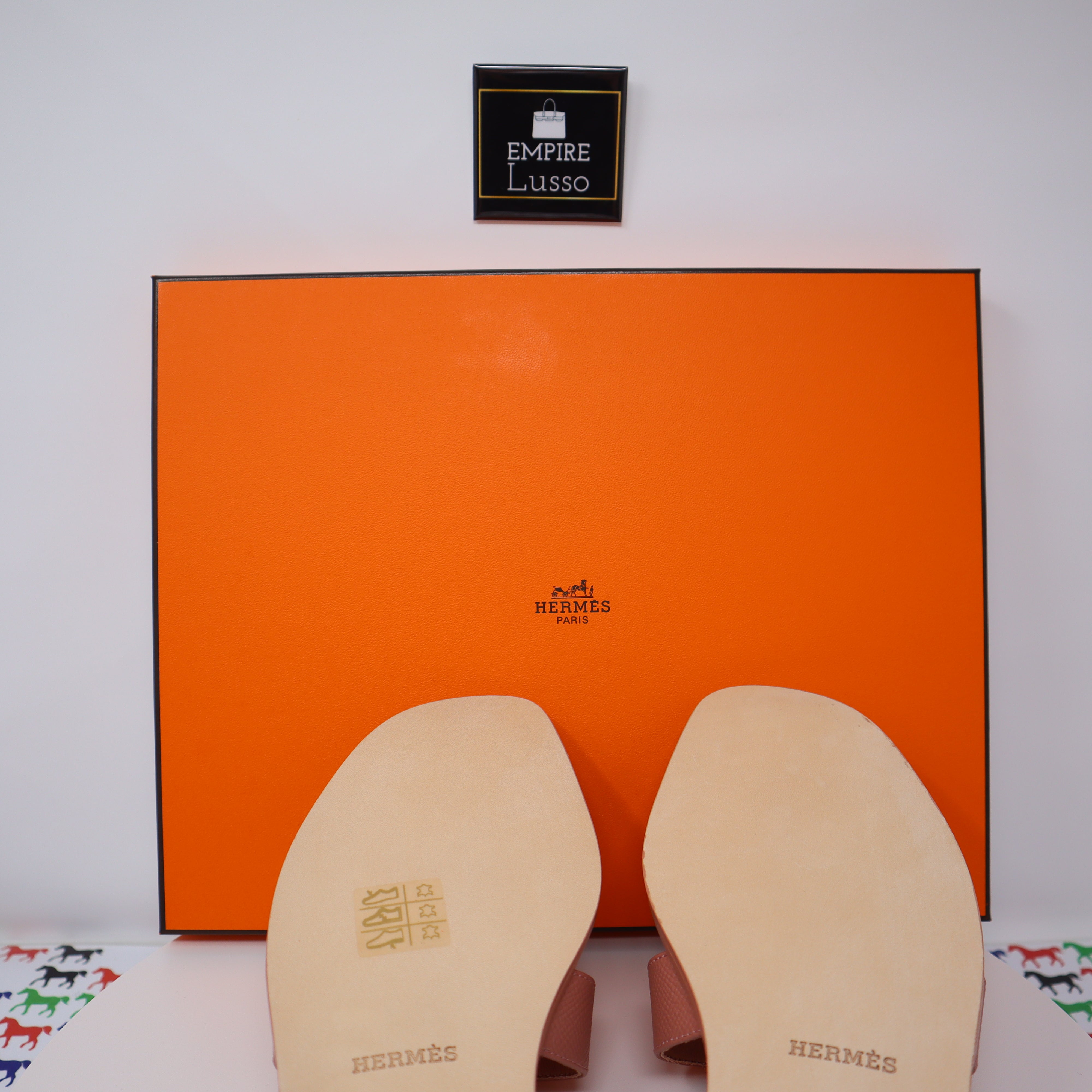 ❄️ RARE ❄️ Hermes Oran Epsom Sandals Blue Littoral 38, Luxury